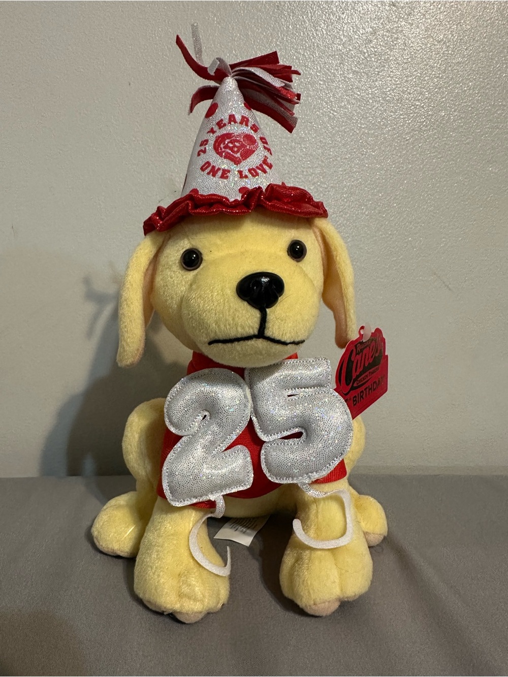 Raising Canes Plush Puppy- 25th Birthday